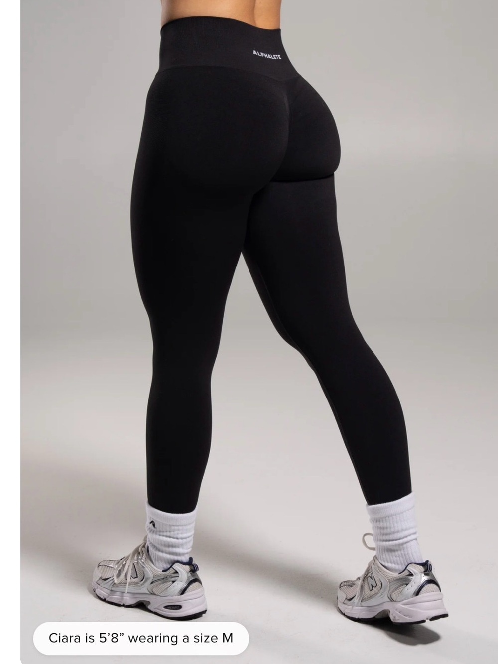 Alphalete Pump Mid Rise Legging black women’s  Medium EUC Athletic  Gym seamless